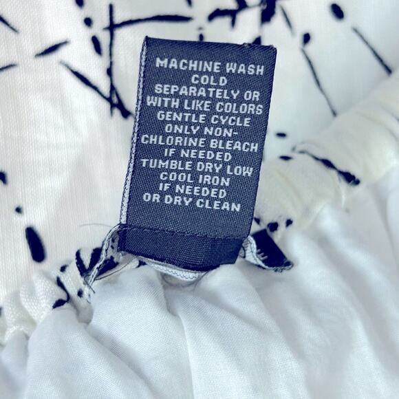 Chelsea & Theodore Linen Off-the-Shoulder Splatter Dress | Size XL - Picture 12 of 13